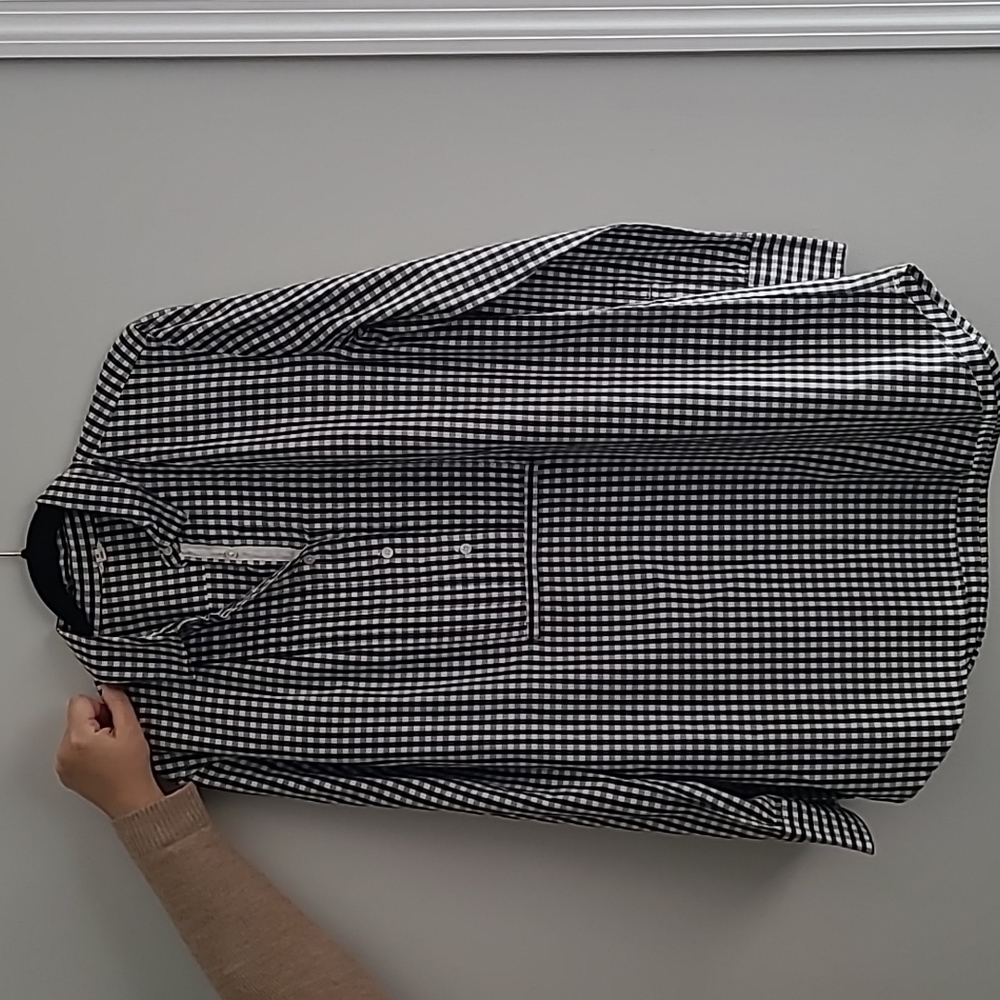 Jcrew Buffalo Check Button Down Tunic, Medium - image 1